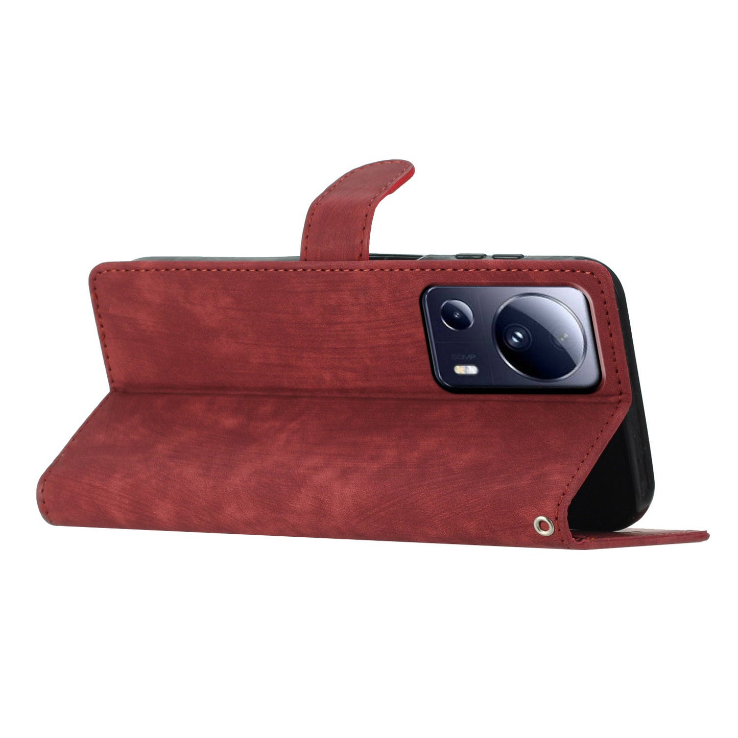 For Xiaomi 13 Lite / Civi 2 5G Solid Color Leather Wallet Cover Skin-touch Stand Cell Phone Case
