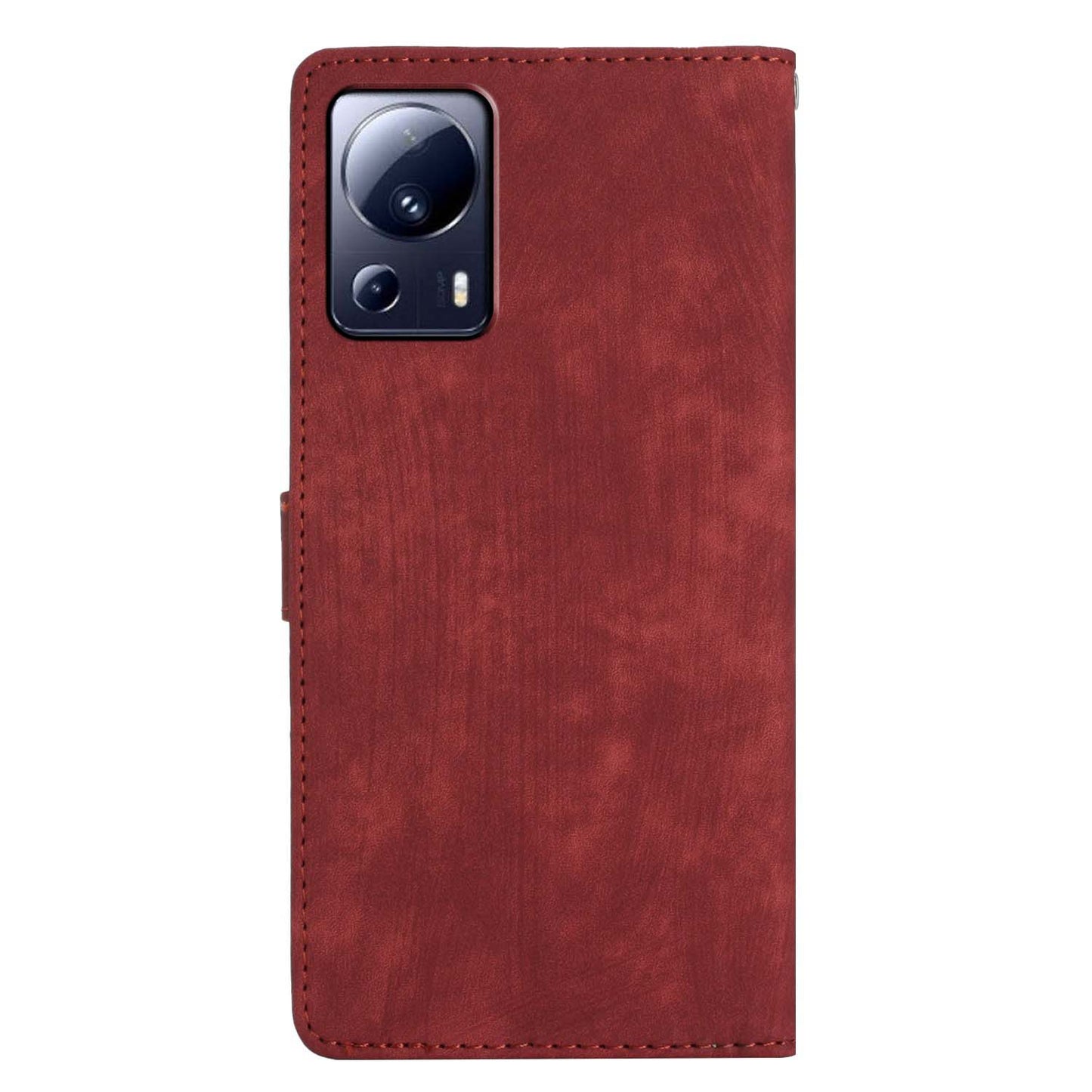 For Xiaomi 13 Lite / Civi 2 5G Solid Color Leather Wallet Cover Skin-touch Stand Cell Phone Case