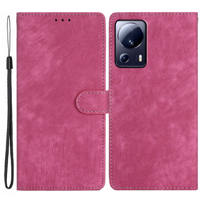 For Xiaomi 13 Lite / Civi 2 5G Solid Color Leather Wallet Cover Skin-touch Stand Cell Phone Case