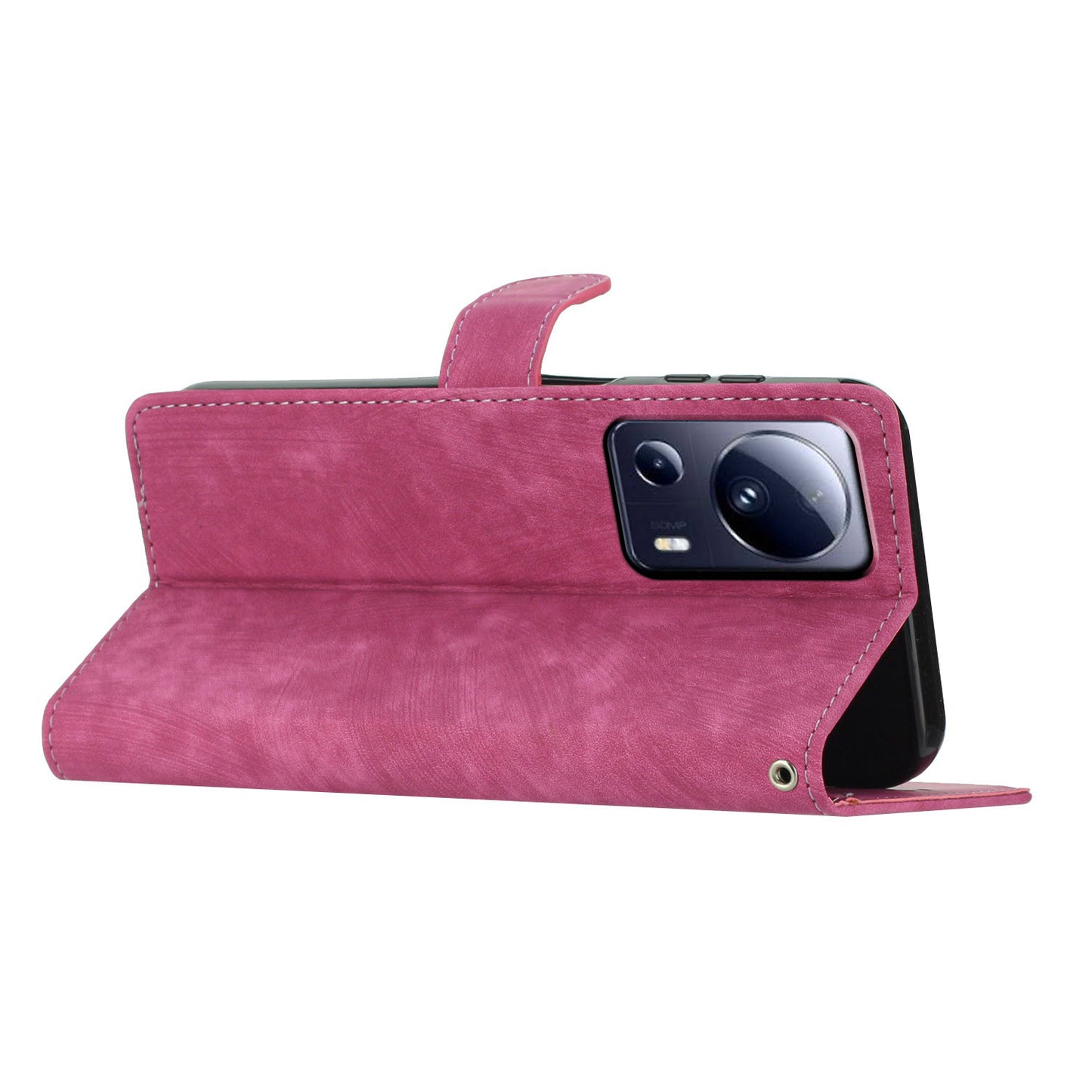 For Xiaomi 13 Lite / Civi 2 5G Solid Color Leather Wallet Cover Skin-touch Stand Cell Phone Case