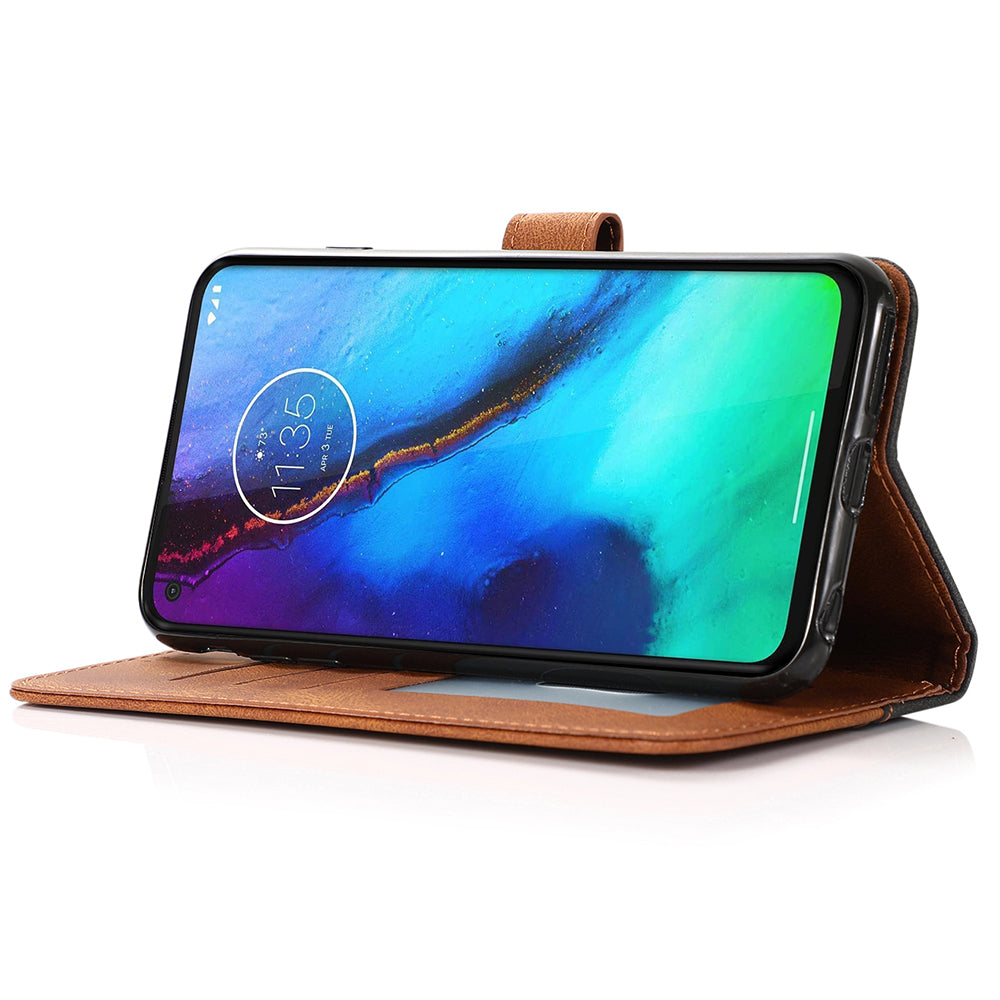 For Motorola Moto E13 4G Splicing PU Leather Wallet Phone Case Flip Stand Shockproof Cover