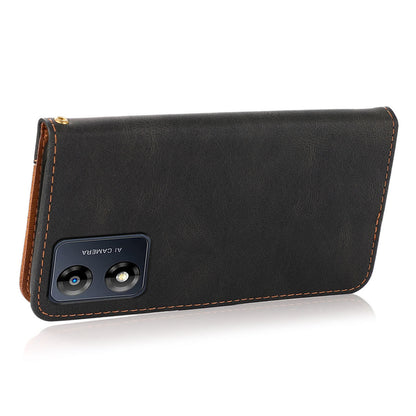 For Motorola Moto E13 4G Splicing PU Leather Wallet Phone Case Flip Stand Shockproof Cover