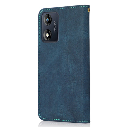 For Motorola Moto E13 4G Splicing PU Leather Wallet Phone Case Flip Stand Shockproof Cover