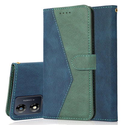 For Motorola Moto E13 4G Splicing PU Leather Wallet Phone Case Flip Stand Shockproof Cover