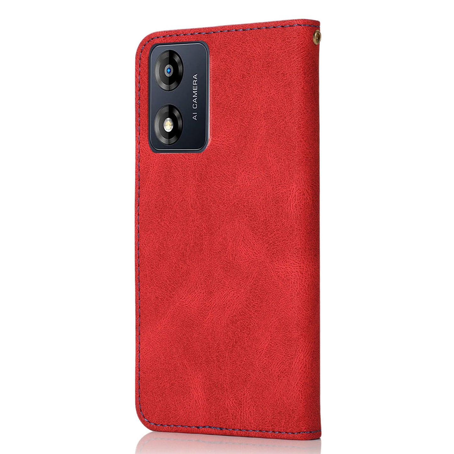 For Motorola Moto E13 4G Splicing PU Leather Wallet Phone Case Flip Stand Shockproof Cover