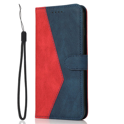For Motorola Moto E13 4G Splicing PU Leather Wallet Phone Case Flip Stand Shockproof Cover