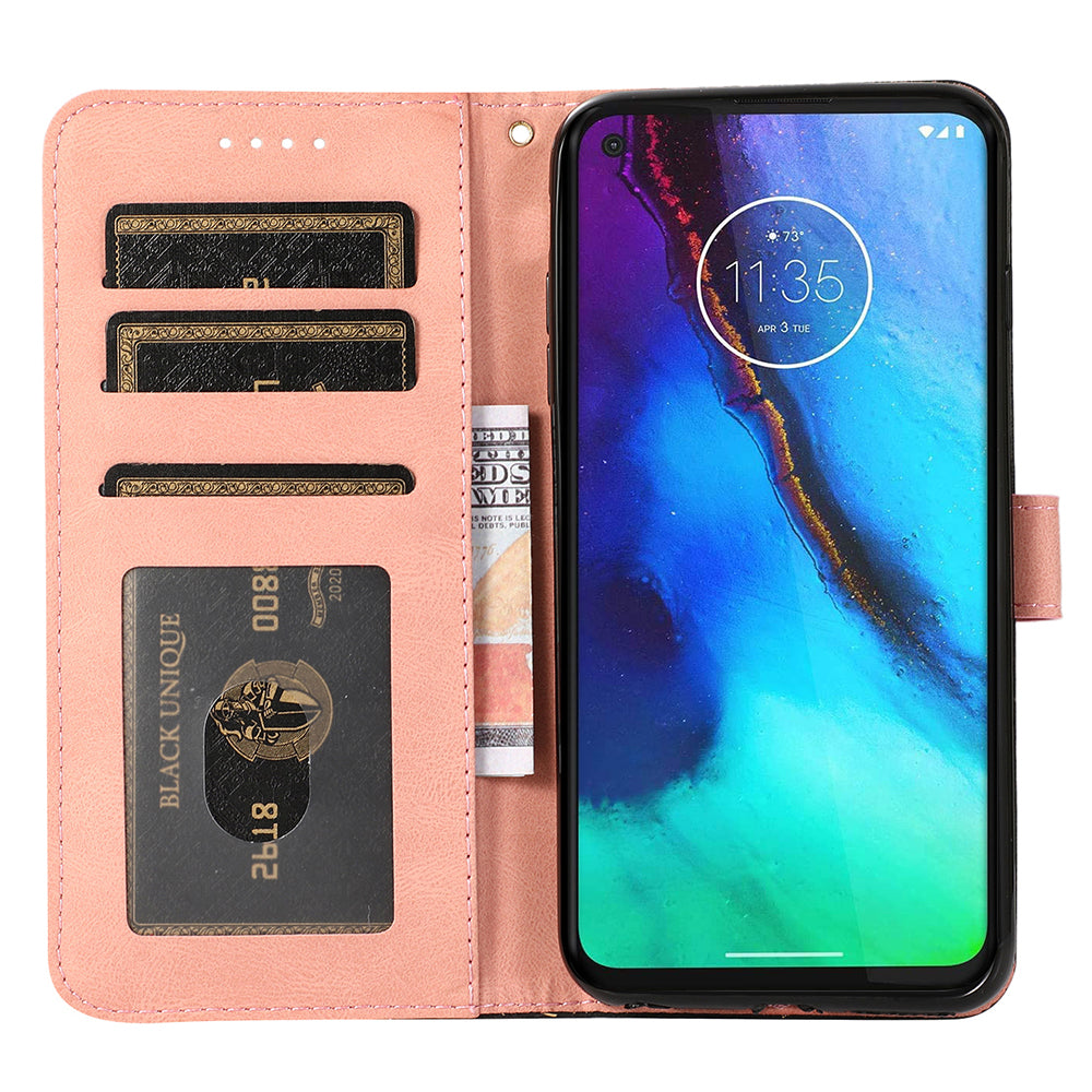 For Motorola Moto E13 4G Splicing PU Leather Wallet Phone Case Flip Stand Shockproof Cover