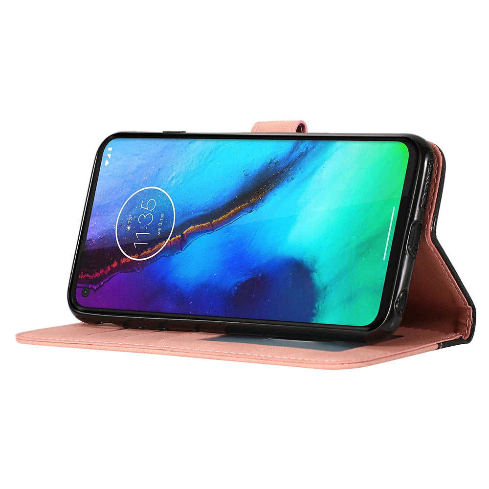 For Motorola Moto E13 4G Splicing PU Leather Wallet Phone Case Flip Stand Shockproof Cover