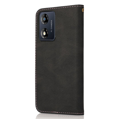 For Motorola Moto E13 4G Splicing PU Leather Wallet Phone Case Flip Stand Shockproof Cover