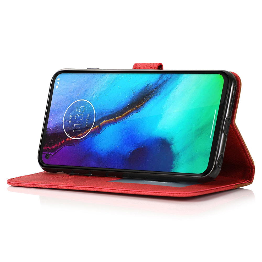 For Motorola Moto E13 4G Splicing PU Leather Wallet Phone Case Flip Stand Shockproof Cover