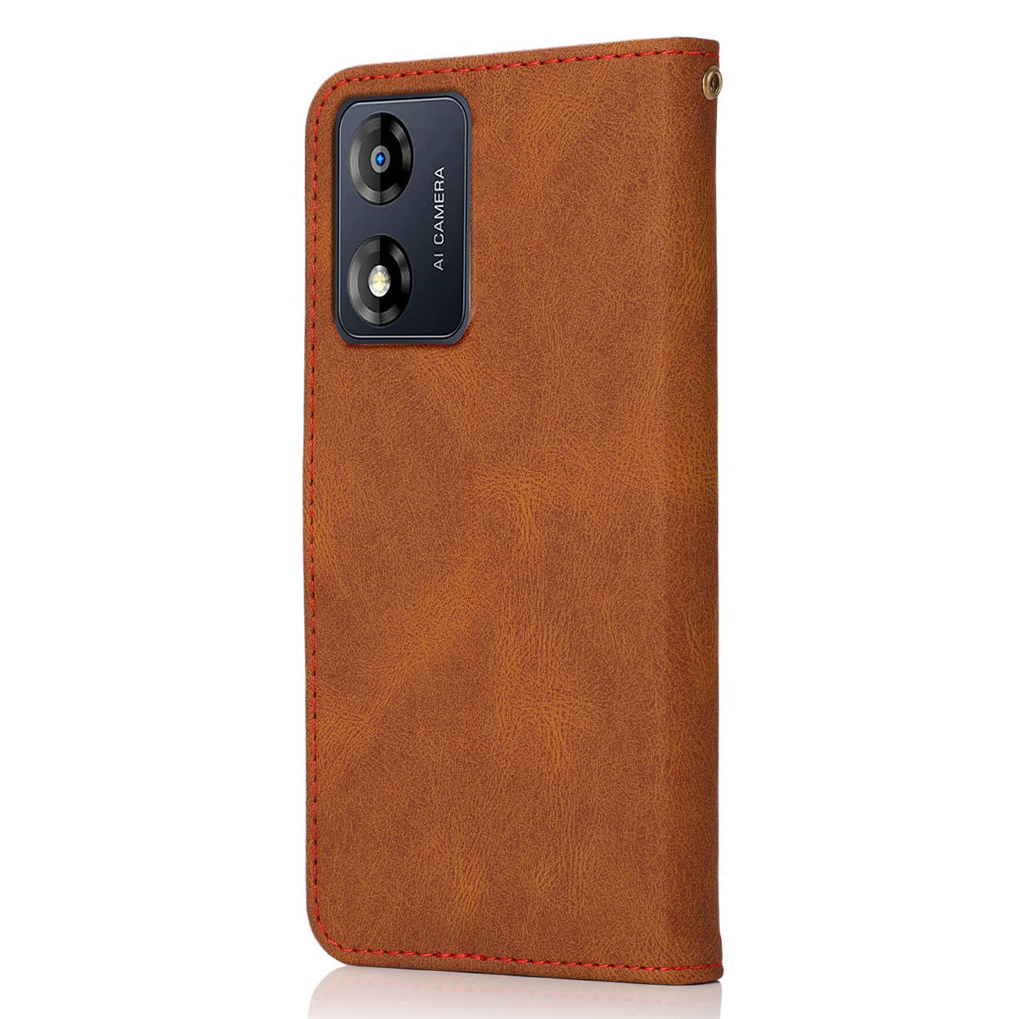 For Motorola Moto E13 4G Splicing PU Leather Wallet Phone Case Flip Stand Shockproof Cover