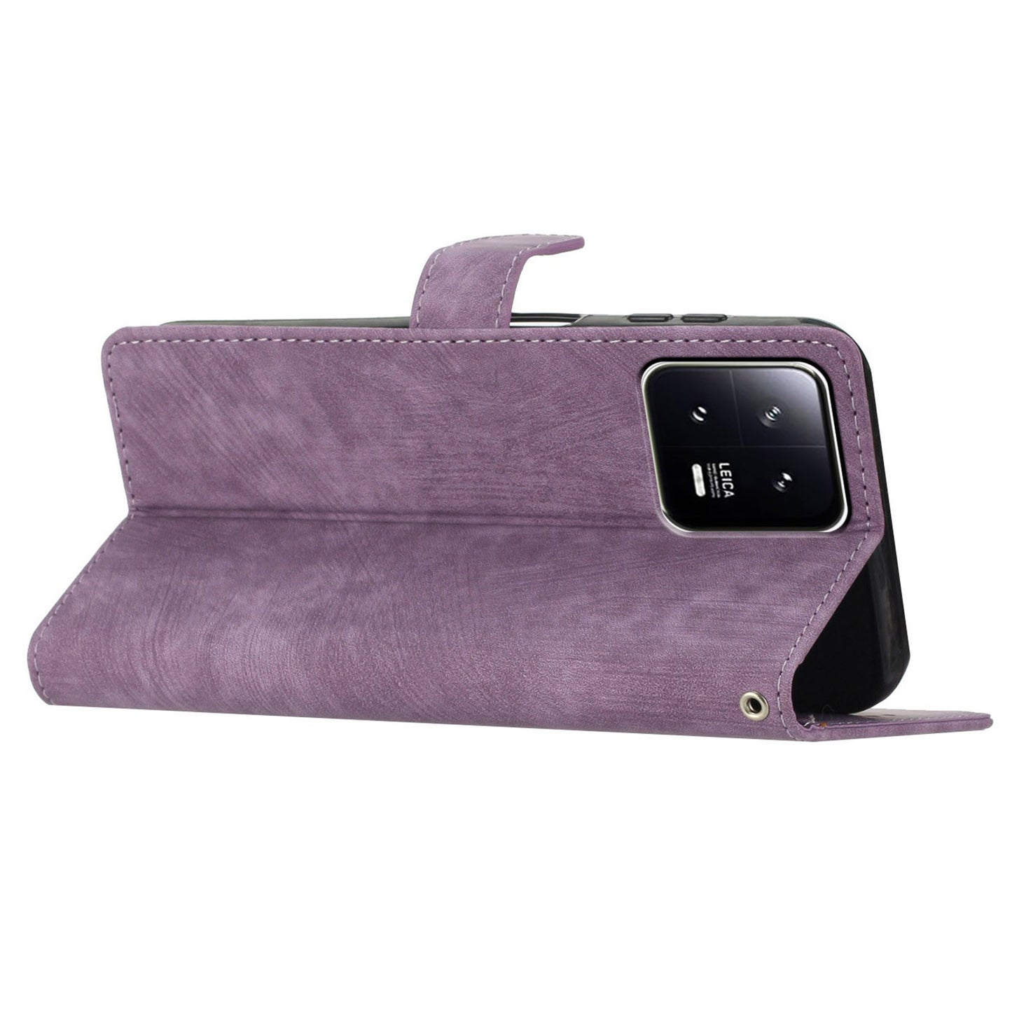 For Xiaomi 13 5G Solid Color Folio Flip PU Leather Wallet Cover Skin-touch Stand Phone Case