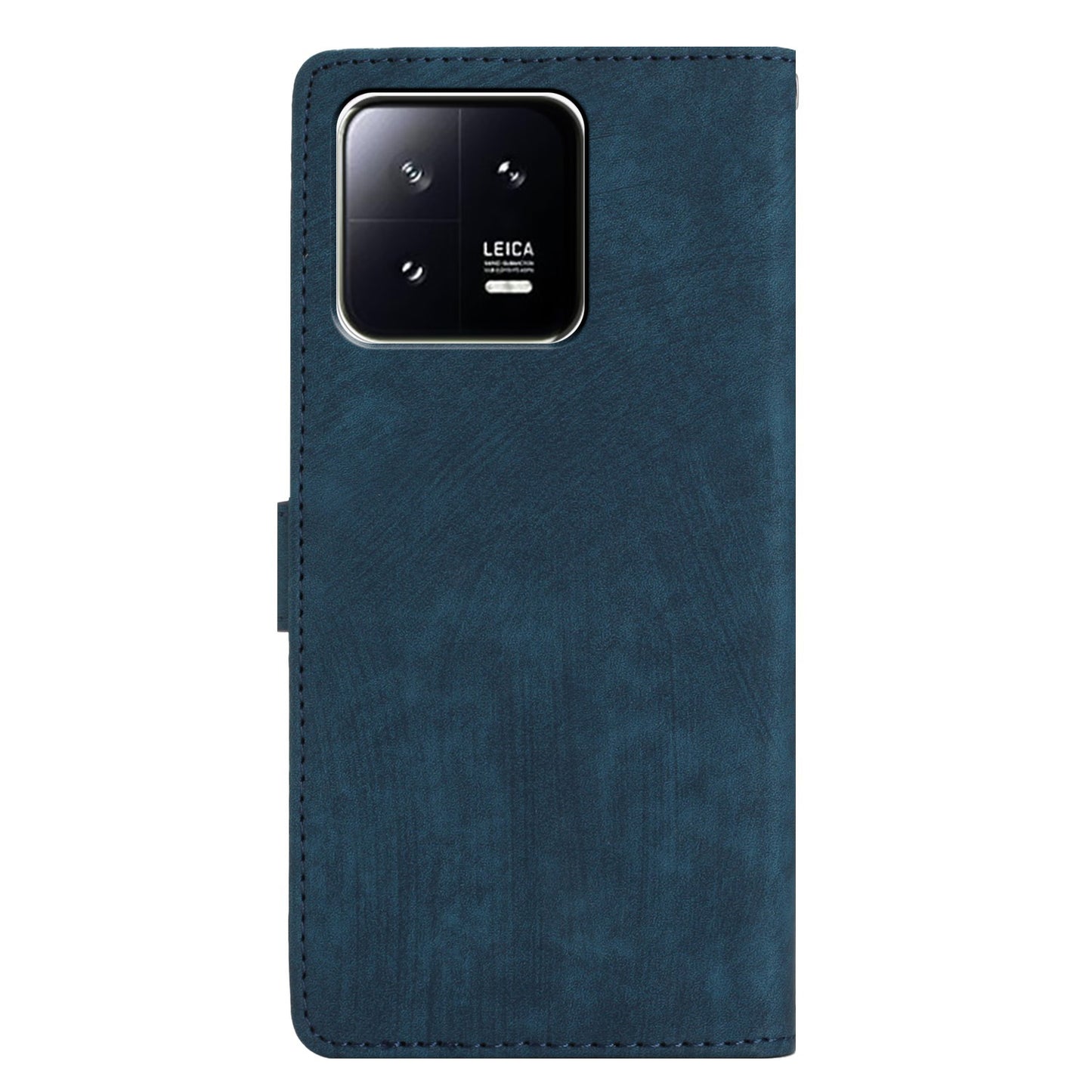 For Xiaomi 13 5G Solid Color Folio Flip PU Leather Wallet Cover Skin-touch Stand Phone Case