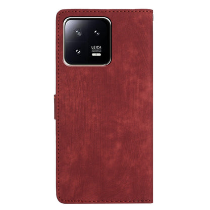 For Xiaomi 13 5G Solid Color Folio Flip PU Leather Wallet Cover Skin-touch Stand Phone Case