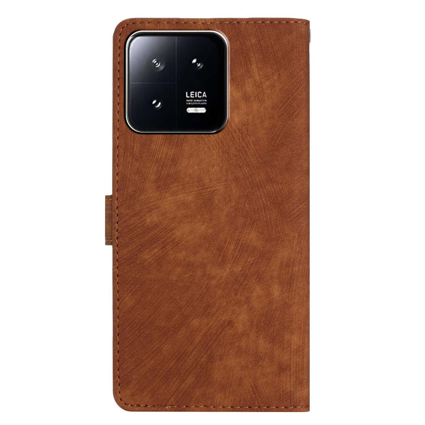 For Xiaomi 13 Pro 5G Solid Color Skin-touch PU Leather Wallet Cover Stand Folio Flip Phone Case