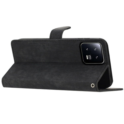 For Xiaomi 13 Pro 5G Solid Color Skin-touch PU Leather Wallet Cover Stand Folio Flip Phone Case