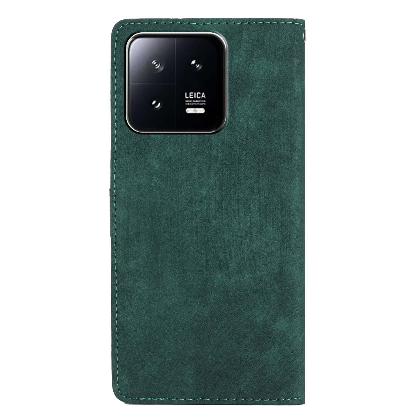 For Xiaomi 13 Pro 5G Solid Color Skin-touch PU Leather Wallet Cover Stand Folio Flip Phone Case