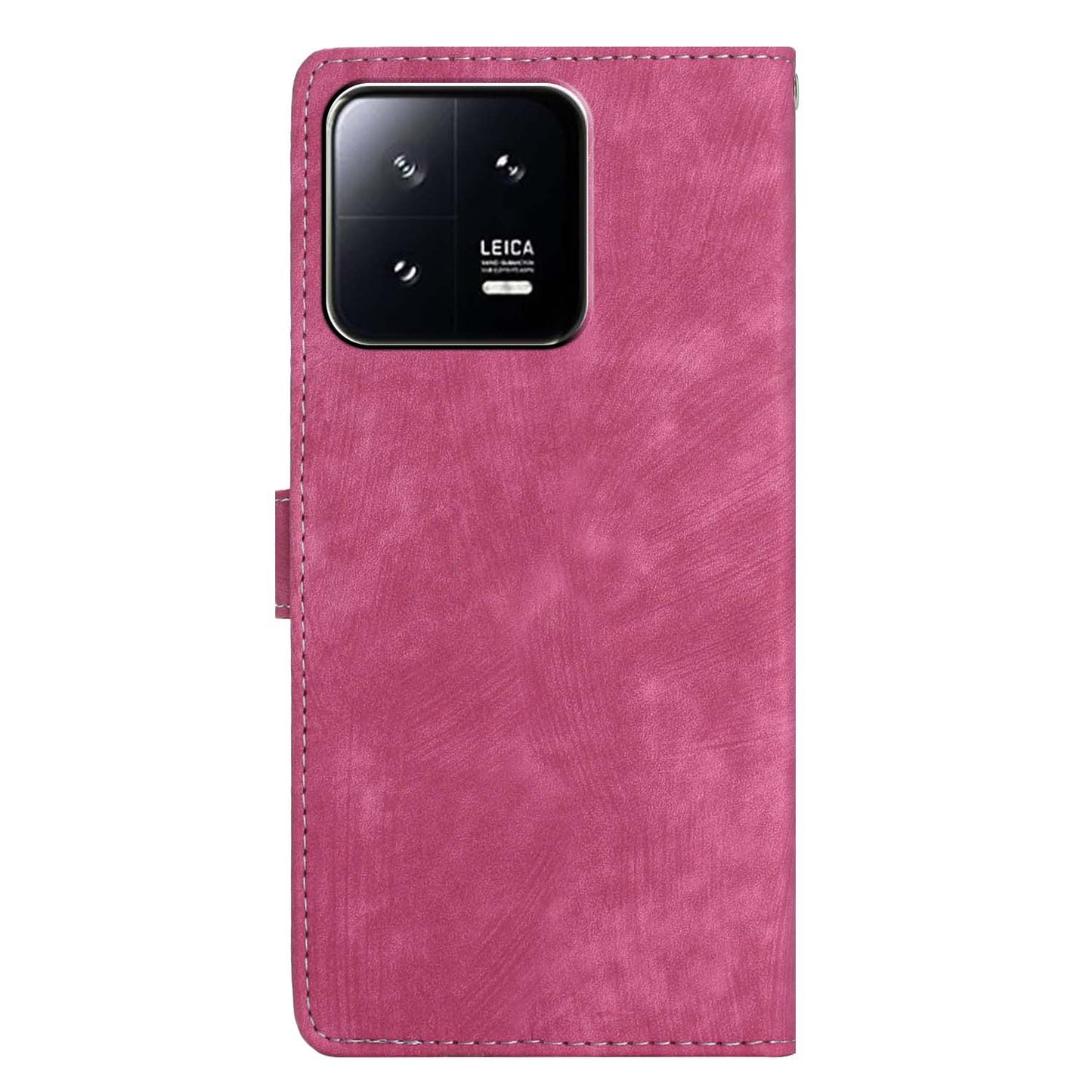 For Xiaomi 13 Pro 5G Solid Color Skin-touch PU Leather Wallet Cover Stand Folio Flip Phone Case