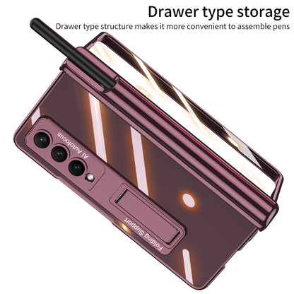 GKK Shockproof Kickstand Case for Samsung Galaxy Z Fold4 5G Hard PC Phone Case with HD Screen Protector