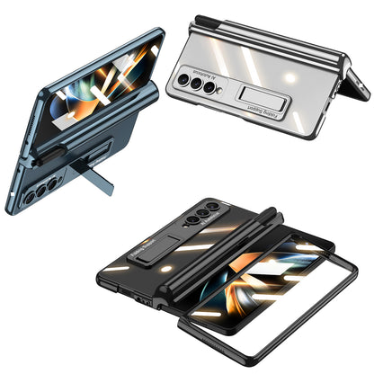 GKK Shockproof Kickstand Case for Samsung Galaxy Z Fold4 5G Hard PC Phone Case with HD Screen Protector