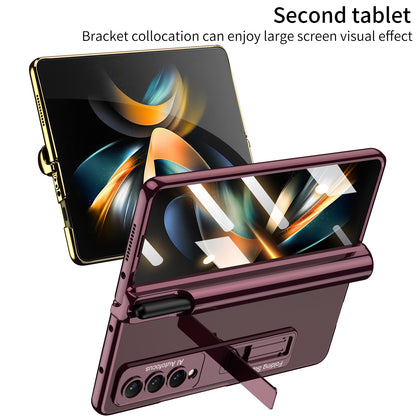 GKK Shockproof Kickstand Case for Samsung Galaxy Z Fold4 5G Hard PC Phone Case with HD Screen Protector