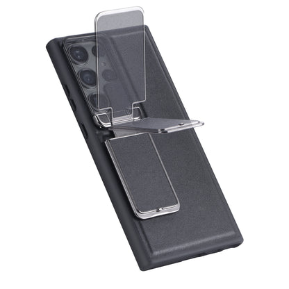 TPU PU Leather Case for Samsung Galaxy S23 Ultra 5G Anti-Drop Protective Cell Phone Shell with Lens Cover Kickstand