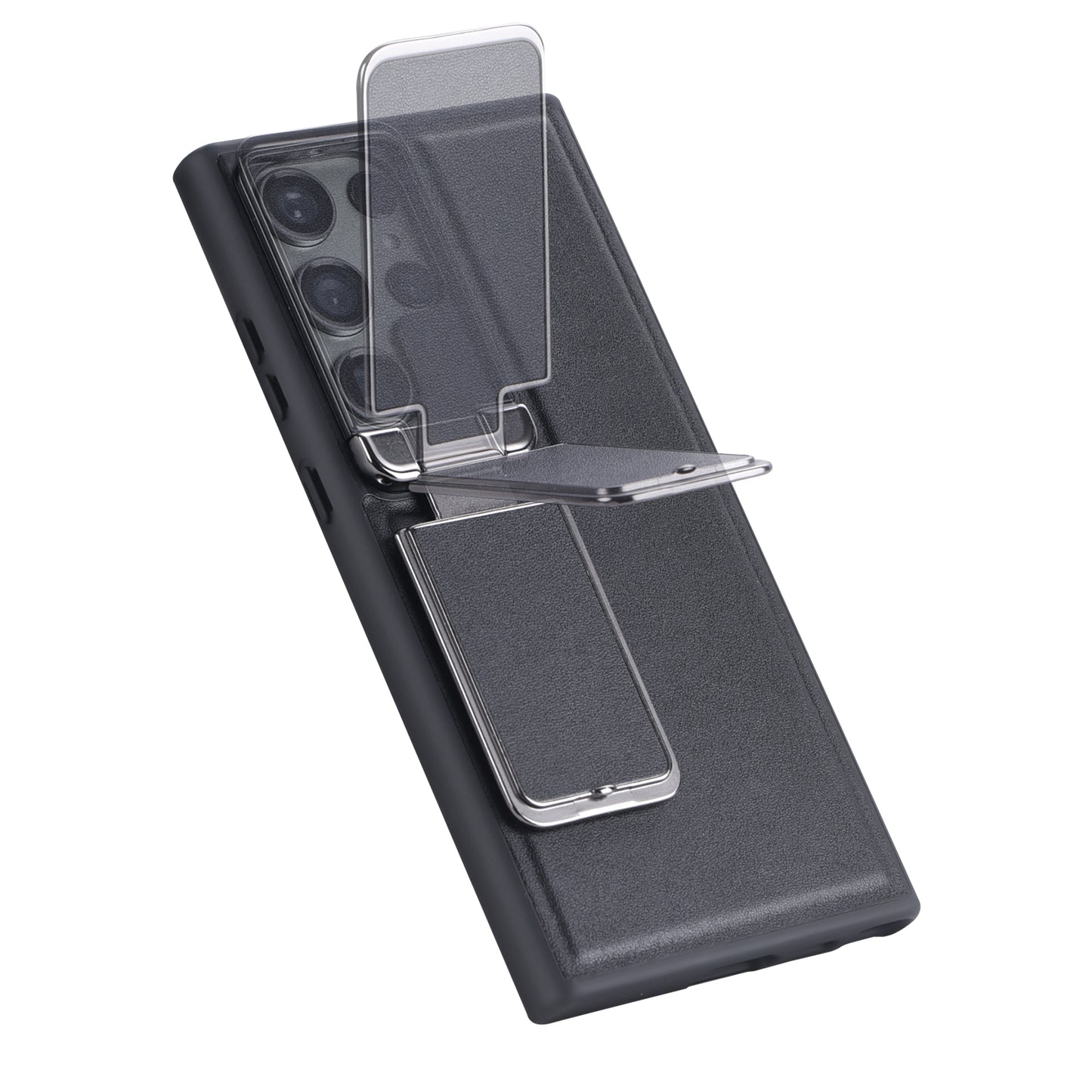 TPU PU Leather Case for Samsung Galaxy S23 Ultra 5G Anti-Drop Protective Cell Phone Shell with Lens Cover Kickstand