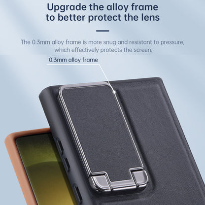 TPU PU Leather Case for Samsung Galaxy S23 Ultra 5G Anti-Drop Protective Cell Phone Shell with Lens Cover Kickstand