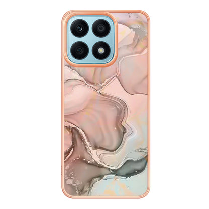 YB IMD Series-16 Style E For Honor X8a 4G IMD Marble Pattern Phone Case Electroplating 2.0mm Phone TPU Cover
