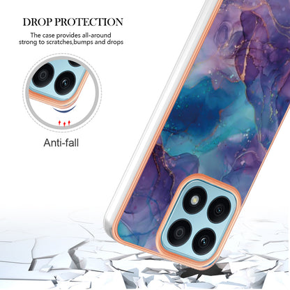YB IMD Series-16 Style E For Honor X8a 4G IMD Marble Pattern Phone Case Electroplating 2.0mm Phone TPU Cover