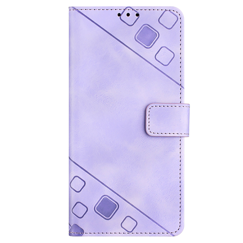 PT005 YB Imprinting Series-6 for Nokia C02 Anti-Dust Phone Cover Leather Wallet Stand Skin-Touch Phone Case