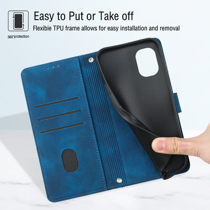 PT005 YB Imprinting Series-6 for Nokia C02 Anti-Dust Phone Cover Leather Wallet Stand Skin-Touch Phone Case