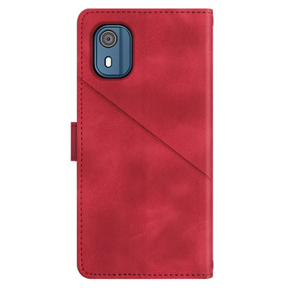PT005 YB Imprinting Series-6 for Nokia C02 Anti-Dust Phone Cover Leather Wallet Stand Skin-Touch Phone Case