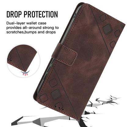 PT005 YB Imprinting Series-6 for Nokia C02 Anti-Dust Phone Cover Leather Wallet Stand Skin-Touch Phone Case