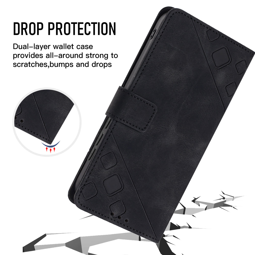 PT005 YB Imprinting Series-6 for Nokia C02 Anti-Dust Phone Cover Leather Wallet Stand Skin-Touch Phone Case