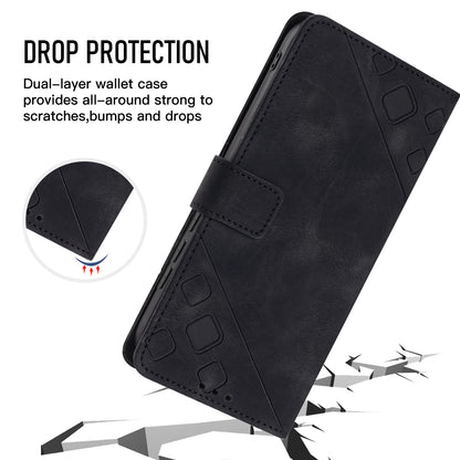 PT005 YB Imprinting Series-6 for Nokia C02 Anti-Dust Phone Cover Leather Wallet Stand Skin-Touch Phone Case