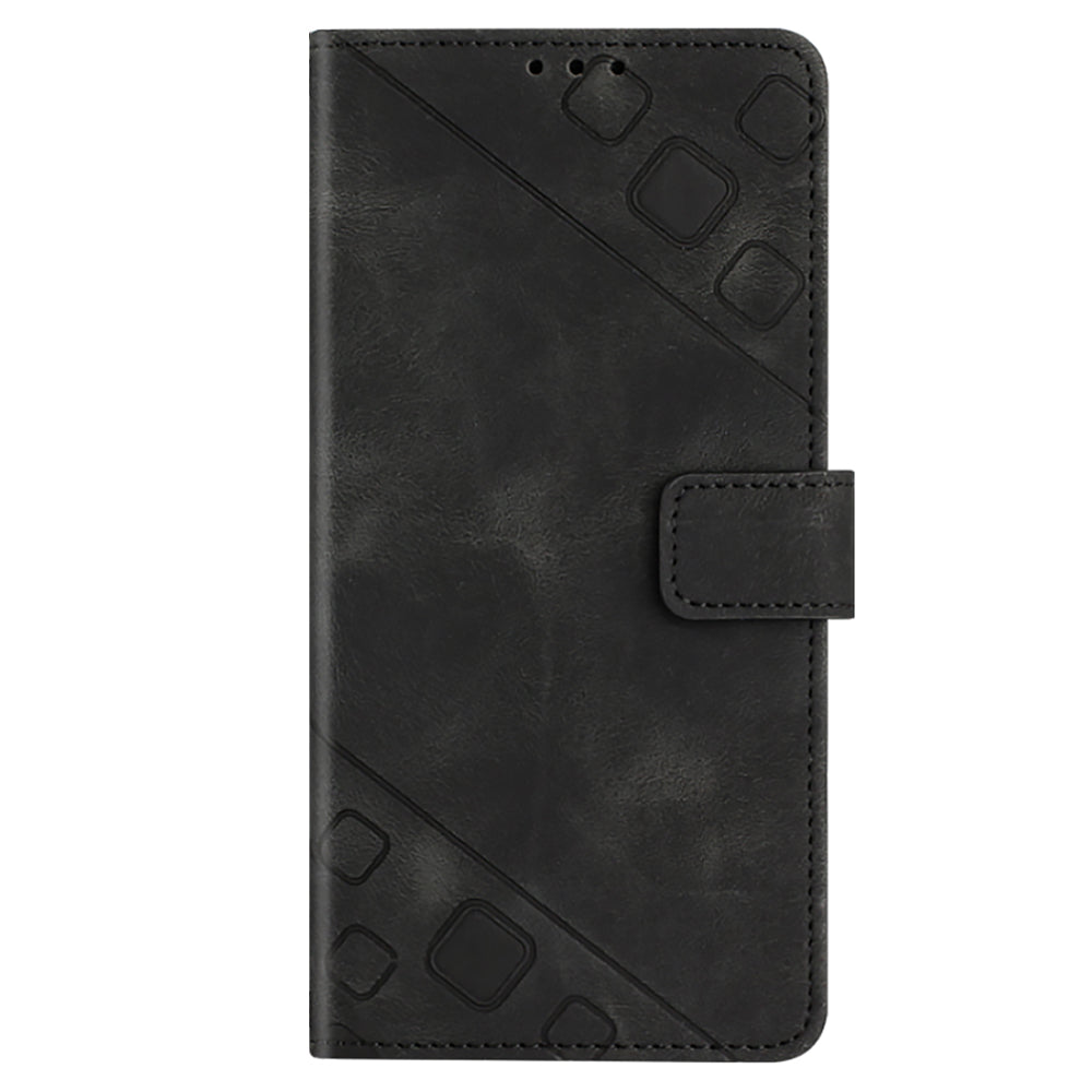 PT005 YB Imprinting Series-6 for Nokia C02 Anti-Dust Phone Cover Leather Wallet Stand Skin-Touch Phone Case