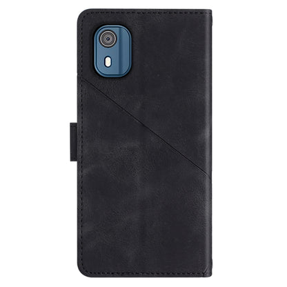 PT005 YB Imprinting Series-6 for Nokia C02 Anti-Dust Phone Cover Leather Wallet Stand Skin-Touch Phone Case