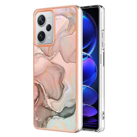 YB IMD Series-16 Style E For Xiaomi Redmi Note 12 Pro+ 5G Electroplating Phone Cover IMD 2.0mm Marble Pattern TPU Case