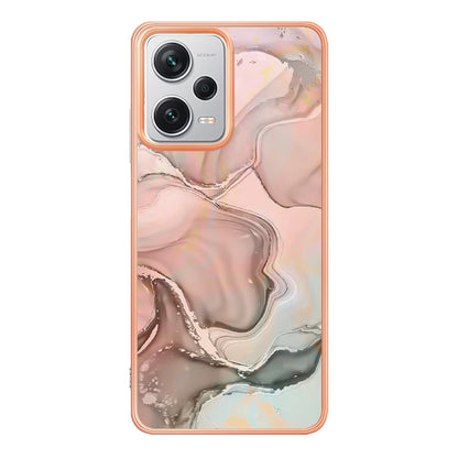 YB IMD Series-16 Style E For Xiaomi Redmi Note 12 Pro+ 5G Electroplating Phone Cover IMD 2.0mm Marble Pattern TPU Case