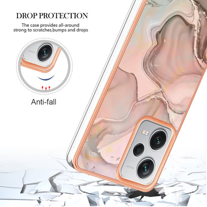 YB IMD Series-16 Style E For Xiaomi Redmi Note 12 Pro+ 5G Electroplating Phone Cover IMD 2.0mm Marble Pattern TPU Case