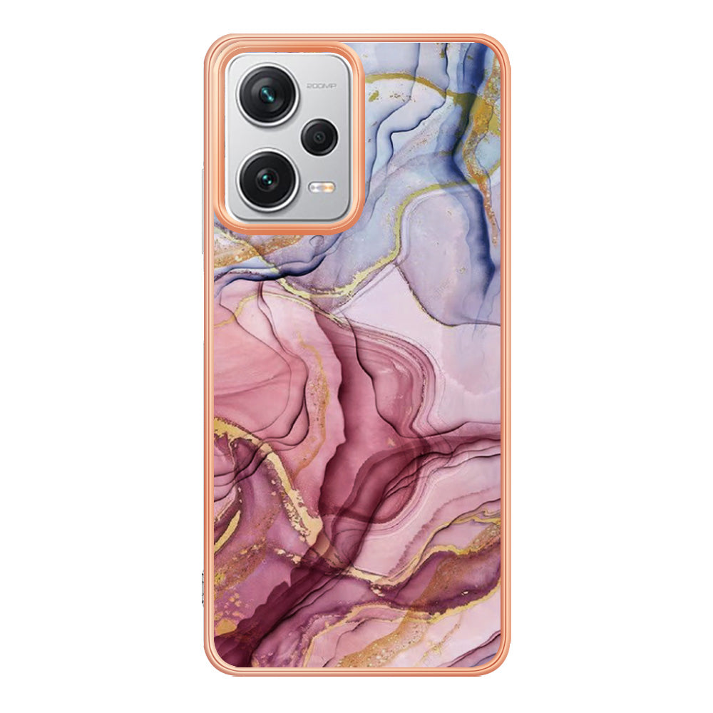 YB IMD Series-16 Style E For Xiaomi Redmi Note 12 Pro+ 5G Electroplating Phone Cover IMD 2.0mm Marble Pattern TPU Case