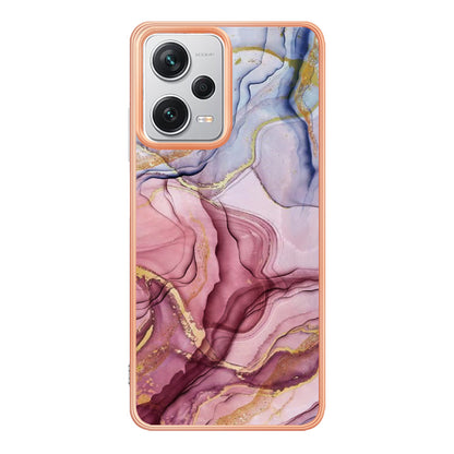 YB IMD Series-16 Style E For Xiaomi Redmi Note 12 Pro+ 5G Electroplating Phone Cover IMD 2.0mm Marble Pattern TPU Case
