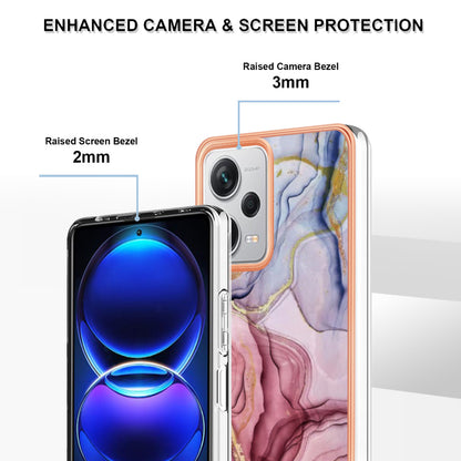 YB IMD Series-16 Style E For Xiaomi Redmi Note 12 Pro+ 5G Electroplating Phone Cover IMD 2.0mm Marble Pattern TPU Case