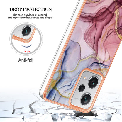 YB IMD Series-16 Style E For Xiaomi Redmi Note 12 Pro+ 5G Electroplating Phone Cover IMD 2.0mm Marble Pattern TPU Case