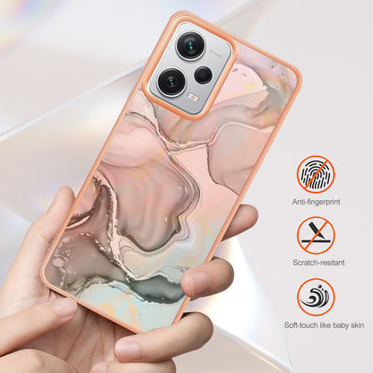 YB IMD Series-16 Style E For Xiaomi Redmi Note 12 Pro+ 5G Electroplating Phone Cover IMD 2.0mm Marble Pattern TPU Case