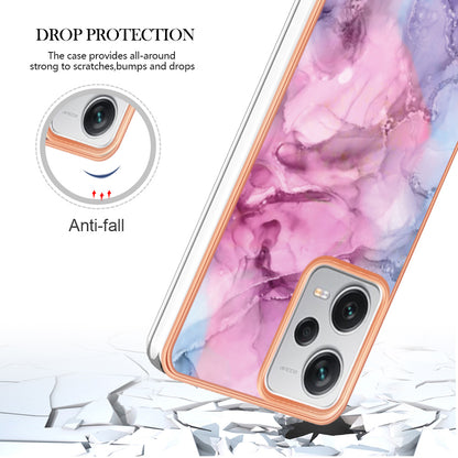 YB IMD Series-16 Style E For Xiaomi Redmi Note 12 Pro+ 5G Electroplating Phone Cover IMD 2.0mm Marble Pattern TPU Case