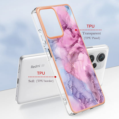 YB IMD Series-16 Style E For Xiaomi Redmi Note 12 Pro+ 5G Electroplating Phone Cover IMD 2.0mm Marble Pattern TPU Case