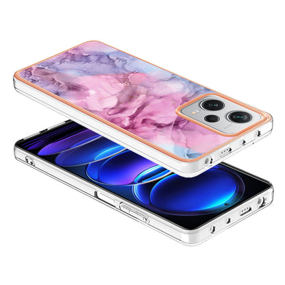 YB IMD Series-16 Style E For Xiaomi Redmi Note 12 Pro+ 5G Electroplating Phone Cover IMD 2.0mm Marble Pattern TPU Case