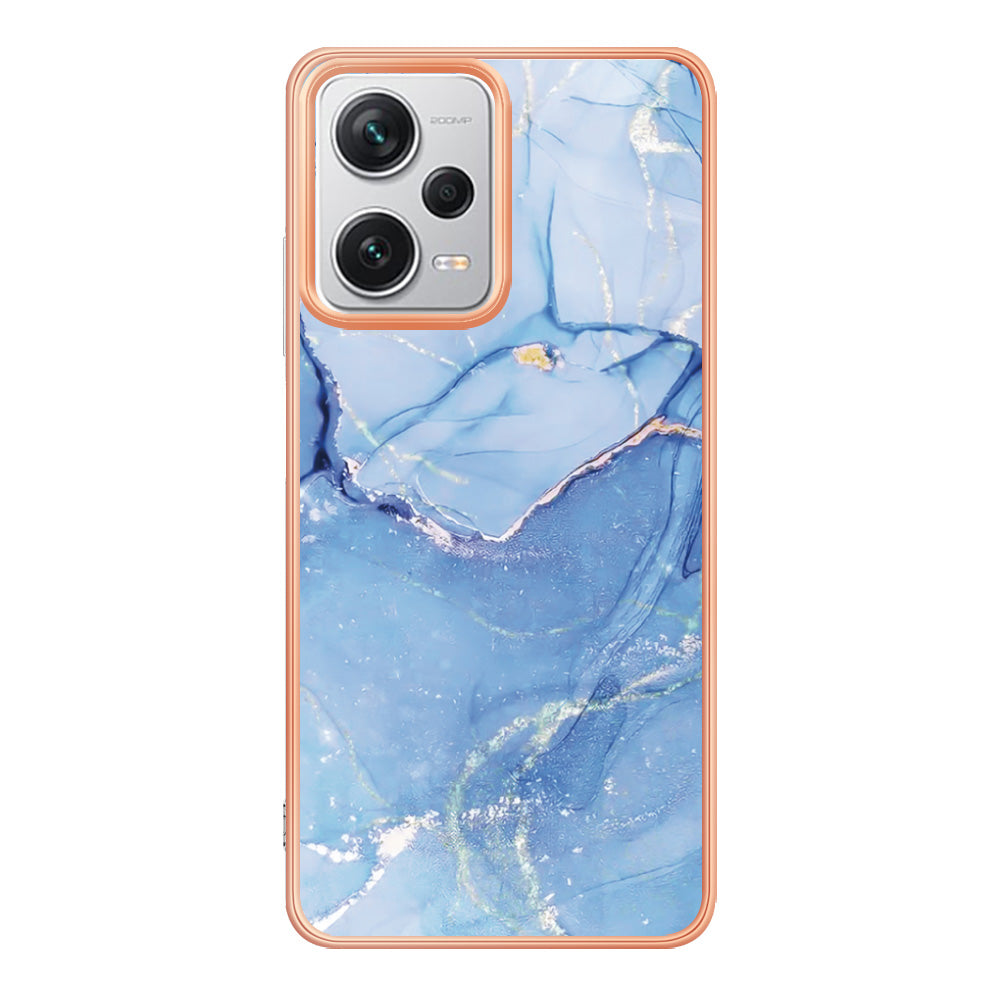 YB IMD Series-16 Style E For Xiaomi Redmi Note 12 Pro+ 5G Electroplating Phone Cover IMD 2.0mm Marble Pattern TPU Case